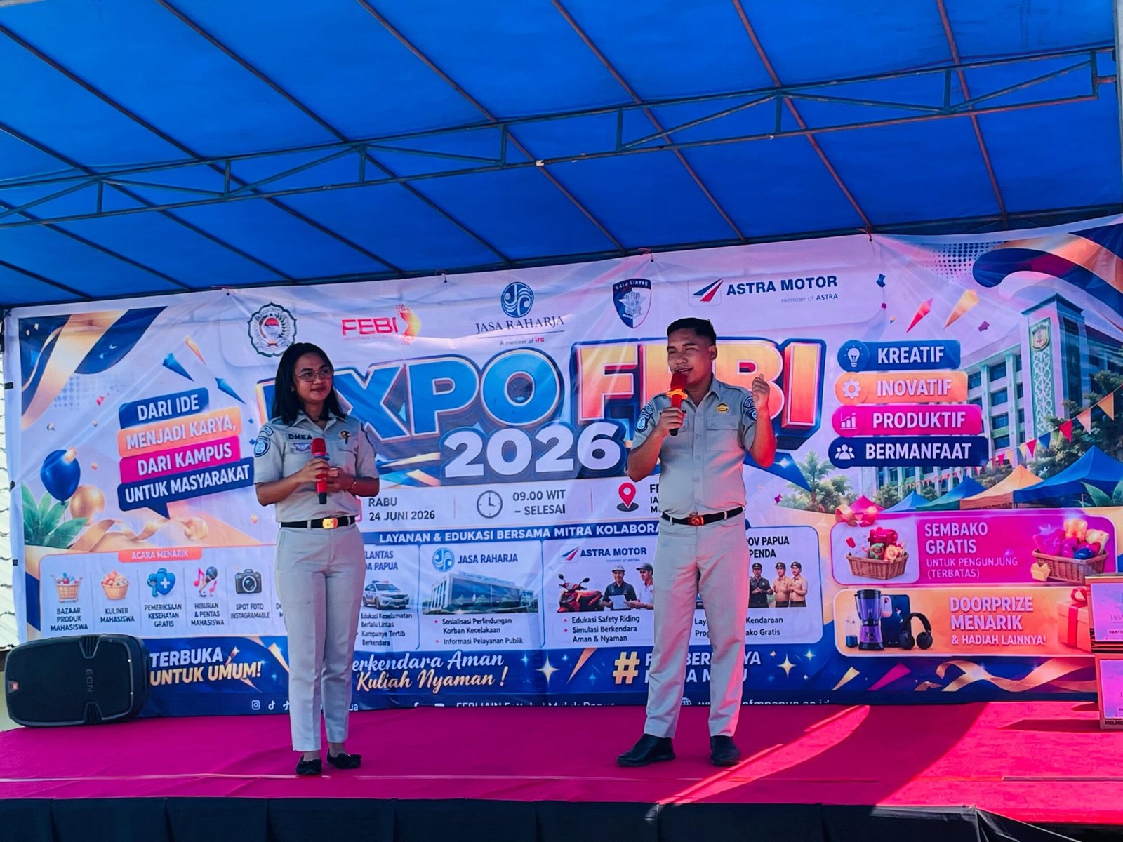 Jasa Raharja Papua Hadir di FEBI Expo 2026 IAIN Fattahul Muluk Papua, Edukasi Mahasiswa tentang Keselamatan Berkendara dan Peran Jasa Raharja