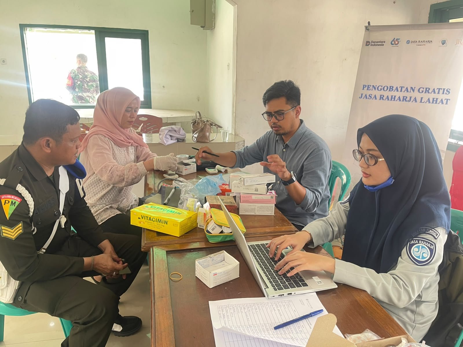 Jasa Raharja Lahat Luncurkan Cek Kesehatan Gratis Di Yonif 141/AYJP